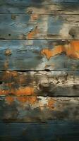 Abandoned wood surface, juxtaposed with gritty concrete wall texture in artistic harmony Vertical Mobile Wallpaper AI Generated photo