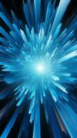 Abstract burst of blurred blue, a dynamic motion pattern with centric allure Vertical Mobile Wallpaper AI Generated photo