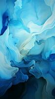 Aqua hued brushstrokes converge, creating an expressive and dynamic blue backdrop Vertical Mobile Wallpaper AI Generated photo