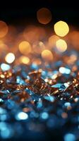 Bokeh magic abstract backdrop adorned with shimmering lights, an enchanting visual symphony Vertical Mobile Wallpaper AI Generated photo