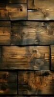 Detailed shot of wooden barrels texture, an authentic and rustic backdrop Vertical Mobile Wallpaper AI Generated photo