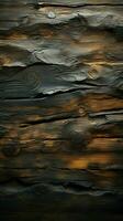 Lonely wood surface, complements rugged concrete wall texture, evoking tactile contrast Vertical Mobile Wallpaper AI Generated photo