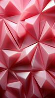 Pink, white, and gold triangles blend into an abstract backdrop of captivating radiance Vertical Mobile Wallpaper AI Generated photo