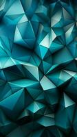 Triangle abstract pattern deep blue, green, white, and refreshing cyan Vertical Mobile Wallpaper AI Generated photo