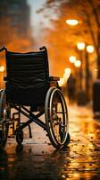 Wheelchair users hands on wheels, showcasing empowerment and the concept of ability Vertical Mobile Wallpaper AI Generated photo