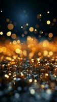 Glittering lights create ethereal bokeh abstract, a dance of illumination and intrigue Vertical Mobile Wallpaper AI Generated photo