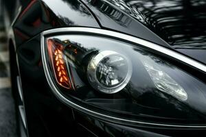 Exquisite car headlight, a testament to luxury and sophistication AI Generated photo