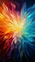 Artistic rays, Sun in shades graces abstract canvas with its cheerful, colorful smile Vertical Mobile Wallpaper AI Generated photo