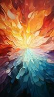 Artistic rays, Sun in shades graces abstract canvas with its cheerful, colorful smile Vertical Mobile Wallpaper AI Generated photo