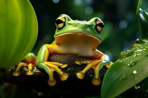 Enigmatic emergence frogs surprising appearance in a magical transformation AI Generated photo