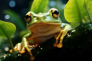 Enigmatic emergence frogs surprising appearance in a magical transformation AI Generated photo