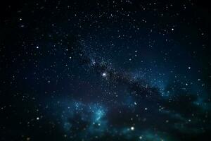 Starry spectacle a low angle shot unveils the mesmerizing night sky AI Generated photo