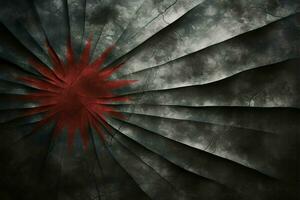 Monochromatic elegance Japans flag on a textured, dark concrete surface AI Generated photo