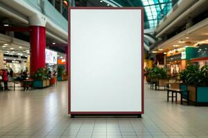 Prime advertising space a spacious blank billboard within the shopping center AI Generated photo