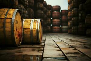 The barrels worn patina tells a story of age and utility AI Generated photo