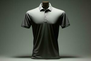 3D polo shirt mockup, front view, white background, fashion concept AI Generated photo