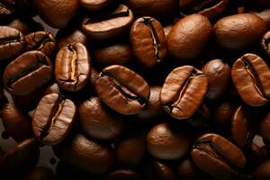 Brown coffee grains, a versatile background for your decorating inspiration AI Generated photo