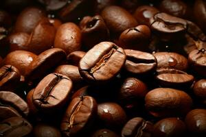 Brown coffee beans with room for your creative decoration ideas AI Generated photo