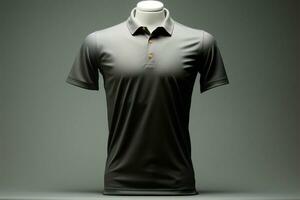 Fashion mockup 3D polo shirt template isolated on white background AI Generated photo