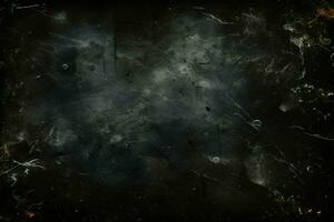 Vintage film inspired Scratched black grunge background with space for text AI Generated photo