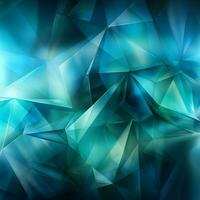 Luminous triangles blend shades of blue, green, white, and vibrant cyan For Social Media Post Size AI Generated photo