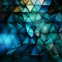 Triangle abstract pattern deep blue, green, white, and refreshing cyan For Social Media Post Size AI Generated photo