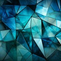 Abstract triangles harmonize blue, green, white, and lively cyan, a visual spectacle For Social Media Post Size AI Generated photo