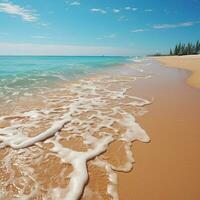 Footprints On Ocean Sandy Beach For Social Media Post Size AI Generated photo