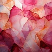 Geometric allure abstract triangles melding hues of pink, white, and glistening gold For Social Media Post Size AI Generated photo