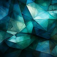 Geometric intrigue abstract triangles merging deep blue, green, white, and vibrant cyan For Social Media Post Size AI Generated photo