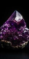 Mineral stone amethyst close-up. Generative AI photo