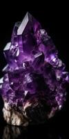 Mineral stone amethyst close-up. Generative AI photo