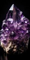 Mineral stone amethyst close-up. Generative AI photo