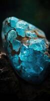 Closeup photo of the mineral turquoise, macro. Generative AI