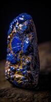 Closeup photo of lapis lazuli mineral stone, macro.