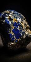 Closeup photo of lapis lazuli mineral stone, macro.