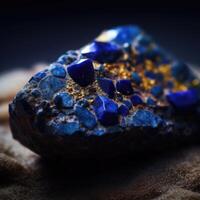 Closeup photo of lapis lazuli mineral stone, macro.