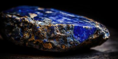 de cerca foto de lapis lazuli mineral piedra, macro. generativo ai