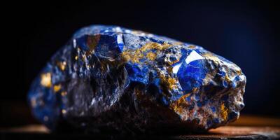 Closeup photo of lapis lazuli mineral stone, macro.