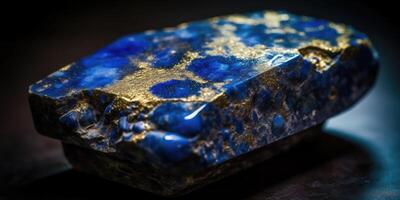 Closeup photo of lapis lazuli mineral stone, macro.