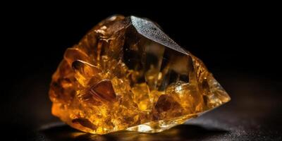 Photo of the mineral stone citrine close-up, macro.