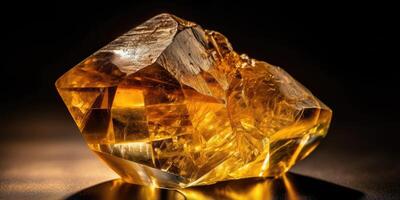 Photo of the mineral stone citrine close-up, macro.