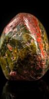Photo of the mineral stone unakite close-up, macro.