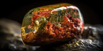 Photo of the mineral stone unakite close-up, macro.