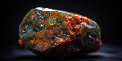 Photo of the mineral stone unakite close-up, macro.