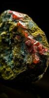 Photo of the mineral stone unakite close-up, macro. Generative AI