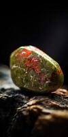 Photo of the mineral stone unakite close-up, macro.