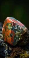 Photo of the mineral stone unakite close-up, macro.