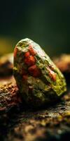 Photo of the mineral stone unakite close-up, macro. Generative AI