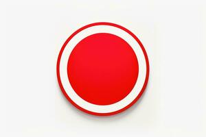 a simple red and white circle on a white background photo